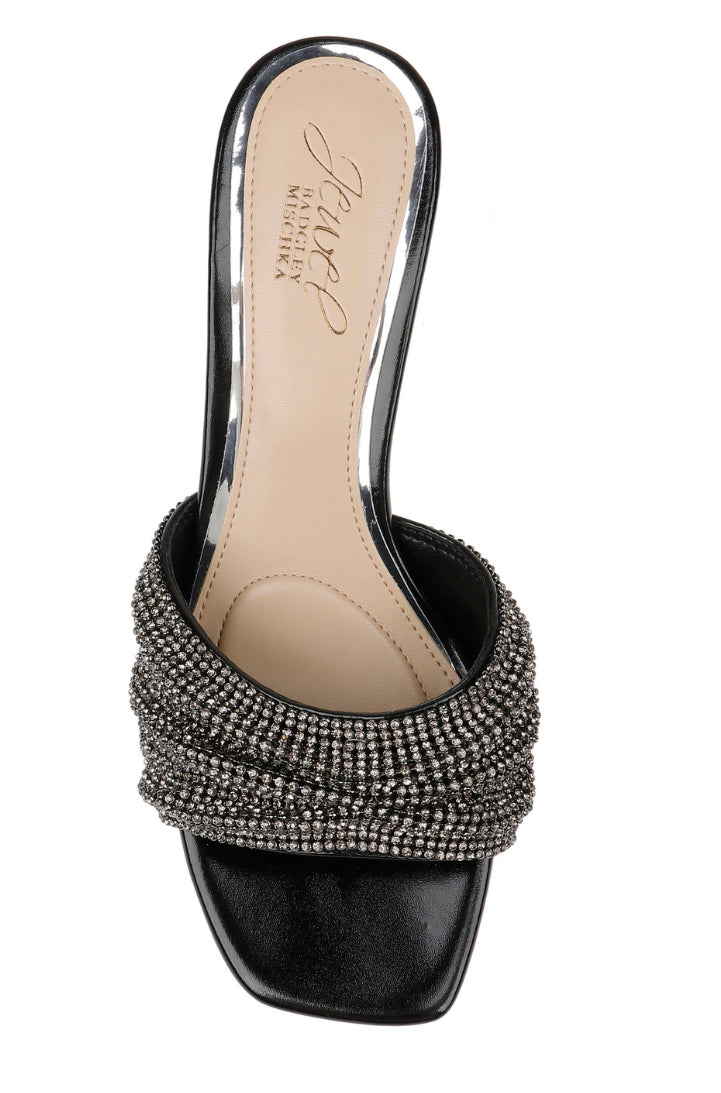 Badgley Humor Crystal Mules with Kitten Heel