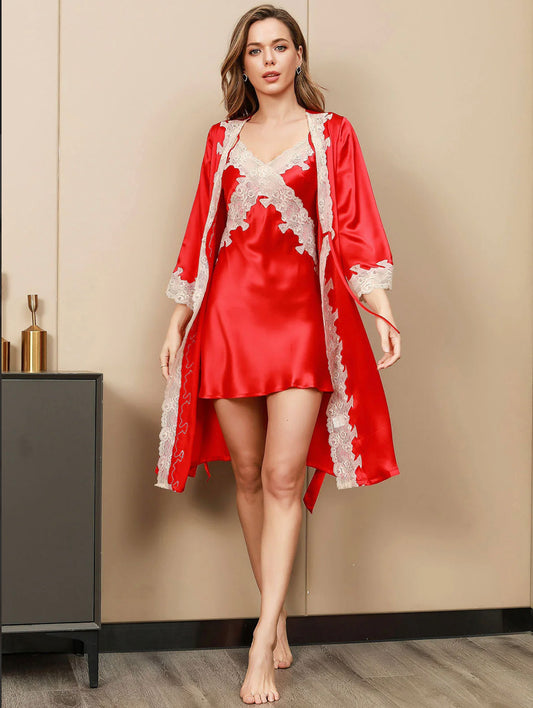 100% silk nightgown set