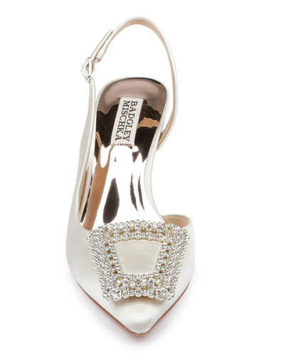 Badgley Enida Stiletto Slingback with Crystal Buckle