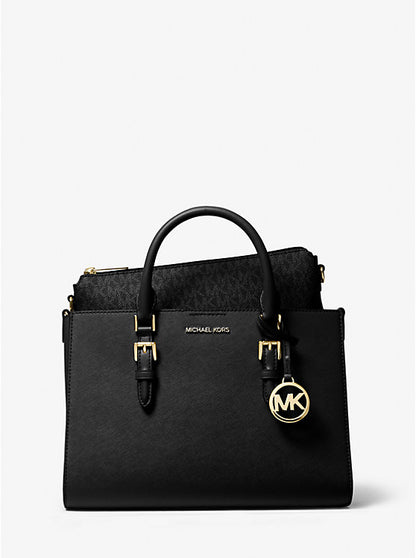 MK Charlotte Medium Saffiano Leather 2-in-1 Tote Bag