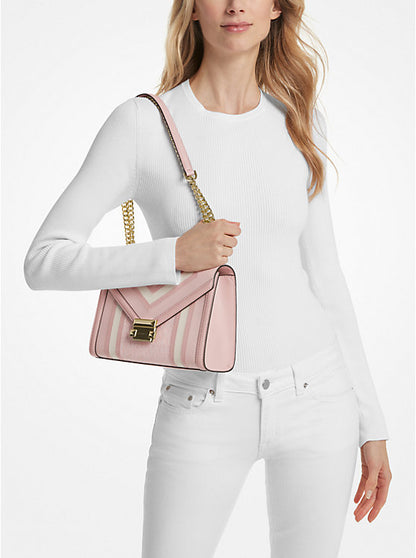 Mk Whitney Medium Color-Block and Signature Logo Shoulder Bag