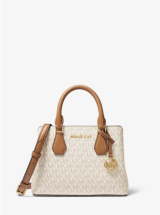 Mk Camille Small Logo and Leather Satchel